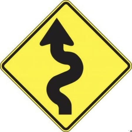 Accuform DIRECTION SIGN LEFT WINDING ROAD 24 in  X FRW292HP